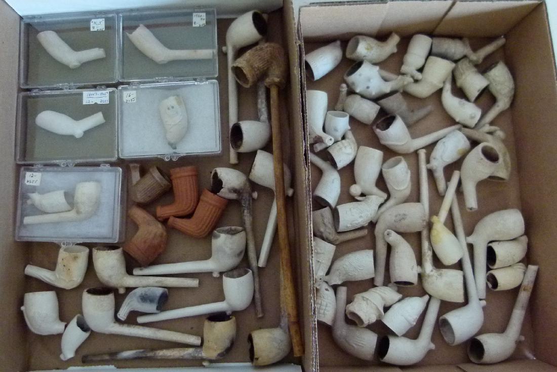 (2) BOXES CLAY PIPES 18/19TH C. (1 of 16)