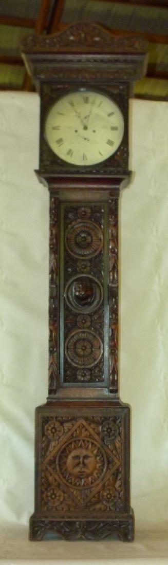 ENGLISH CARVED OAK GRANDFATHER CLOCK (1 of 19)