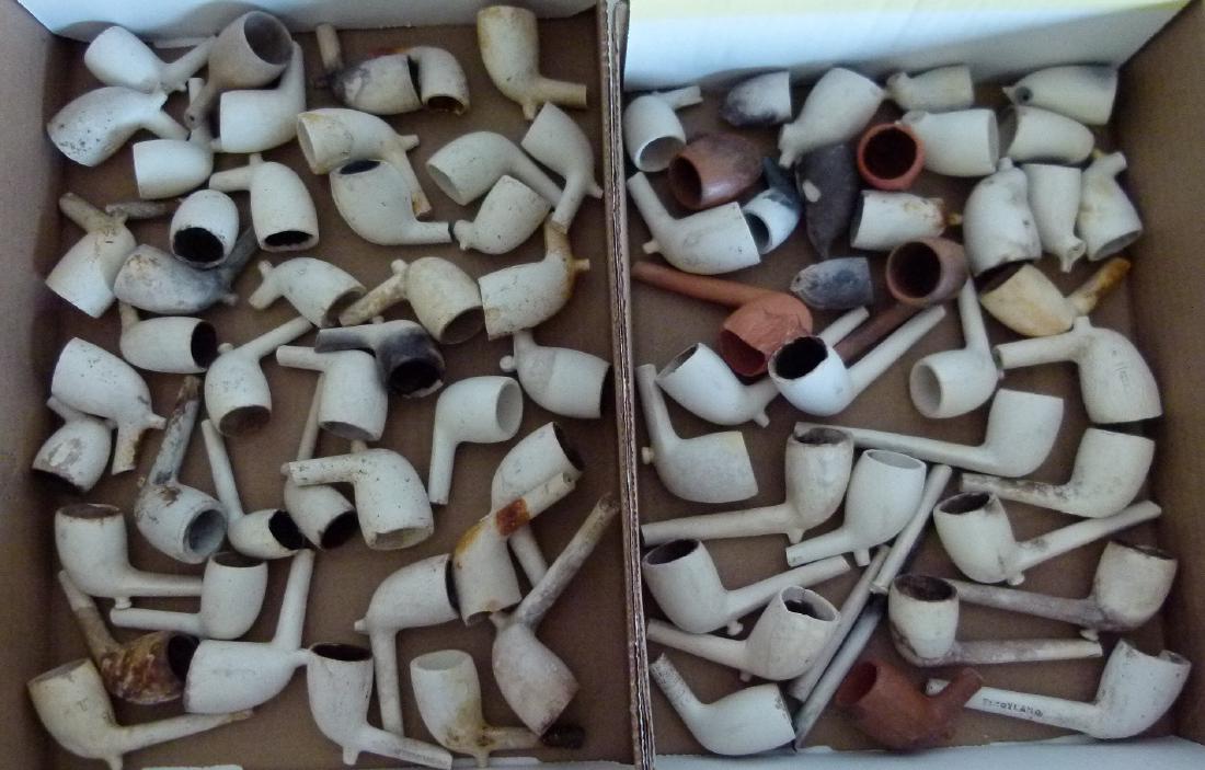 (2) BOXES CLAY PIPES 18/19TH C. (1 of 14)