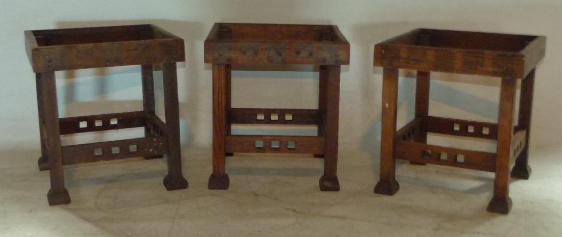LOT (3) MISSION OAK STOOLS, C. 1910 (1 of 4)