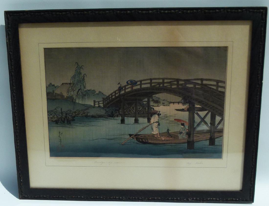 JAPANESE WOOD BLOCK PRINT SIGNED KOHO, 19TH C. (1 of 10)