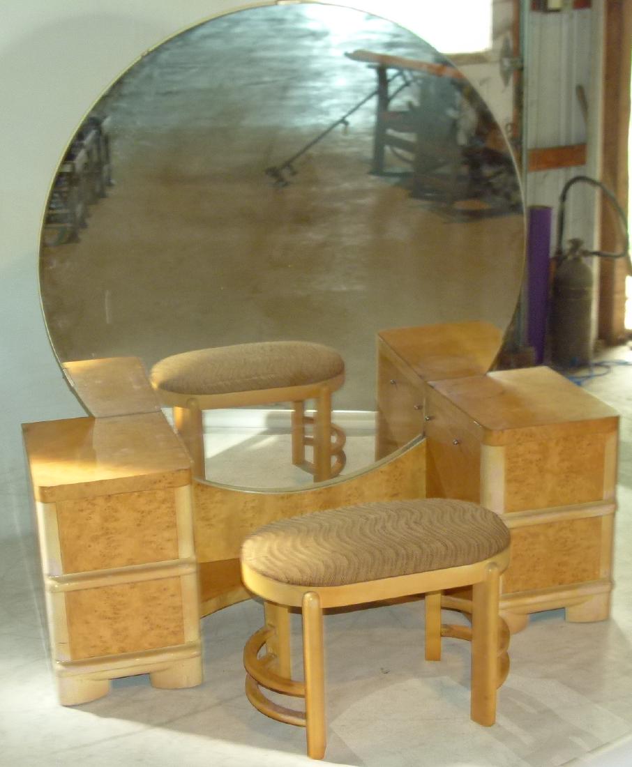 BIEDERMEIER STYLE BIRDSEYE MAPLE VANITY, C. 1940 (1 of 9)