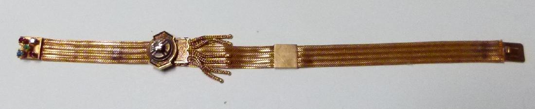 14KT YELLOW GOLD DIAMOND/EMERALD/RUBY BRACELET (1 of 8)