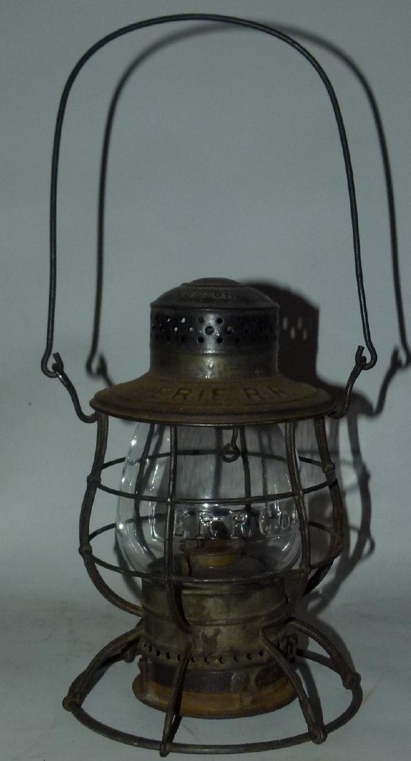 ERIE RAILROAD LANTERN W/ MARKED GLOBE, 19TH C. (1 of 5)