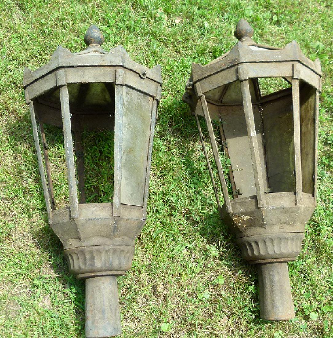 PAIR VICTORIAN CAST IRON STREET LAMPS (1 of 7)