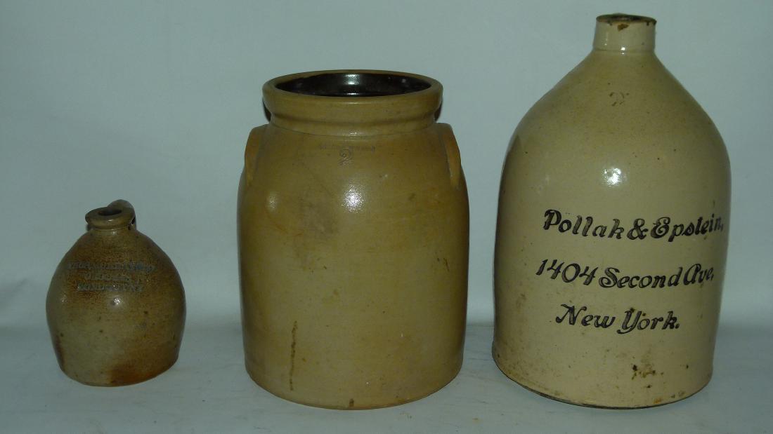 LOT (3) COUNTRY STONEWARE CROCKS/JUGS (1 of 20)