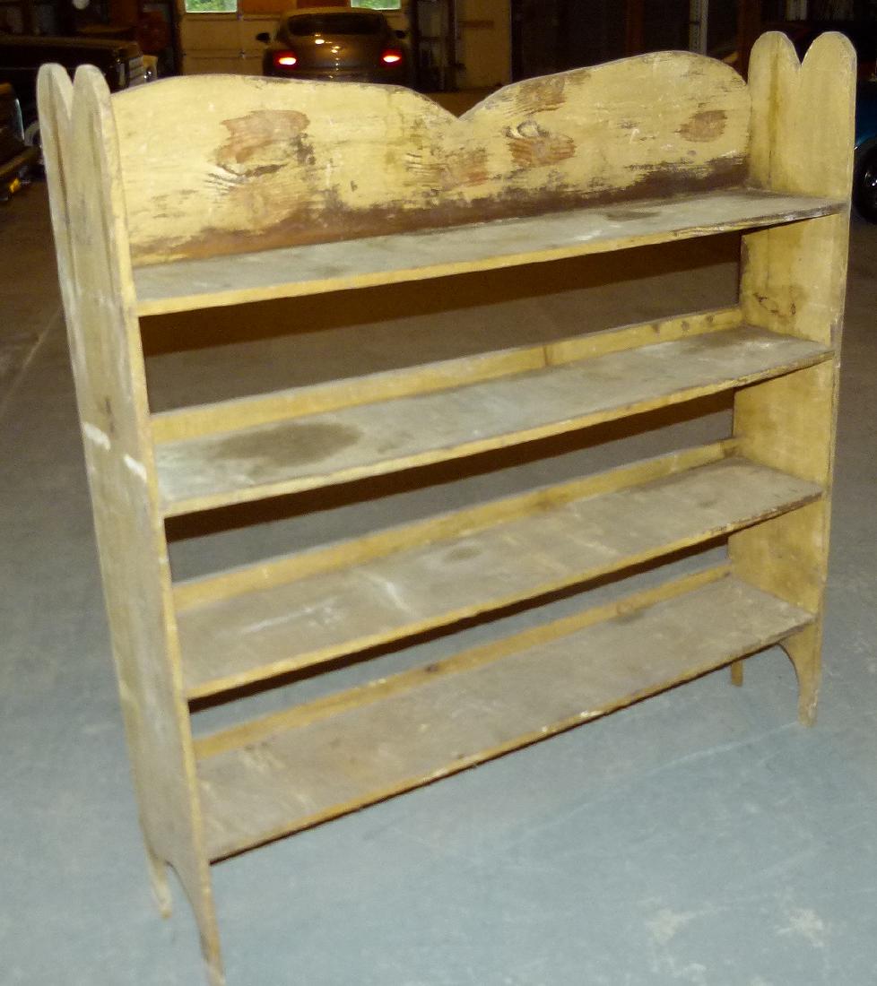 PAINTED CHROME YELLOW STONEWARE CROCK SHELF (1 of 9)