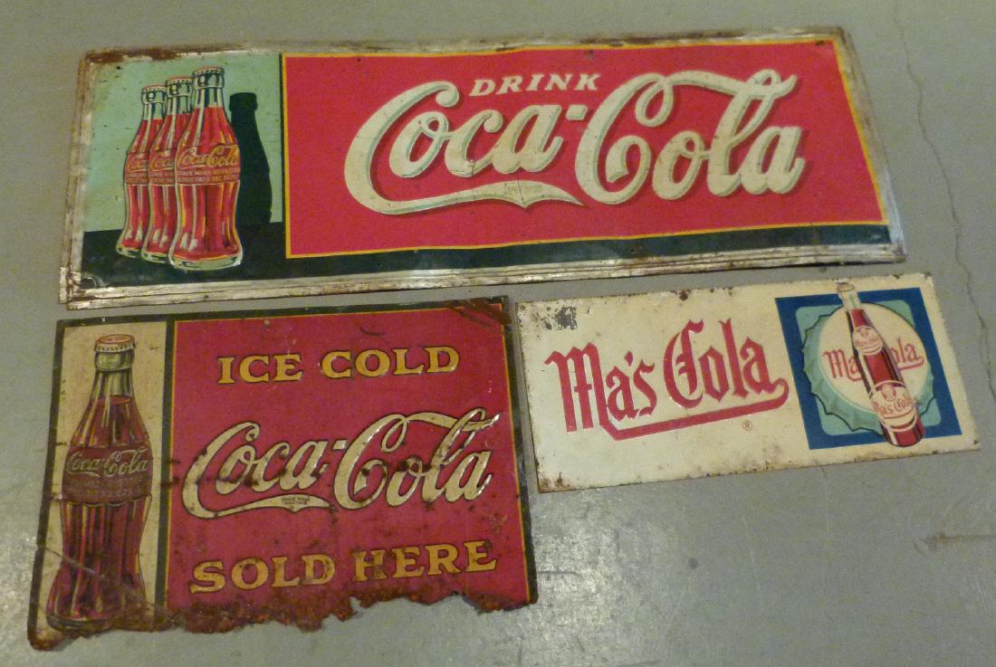 LOT (3) ASSORTED ADV. SIGNS INCL. COCA-COLA (1 of 15)