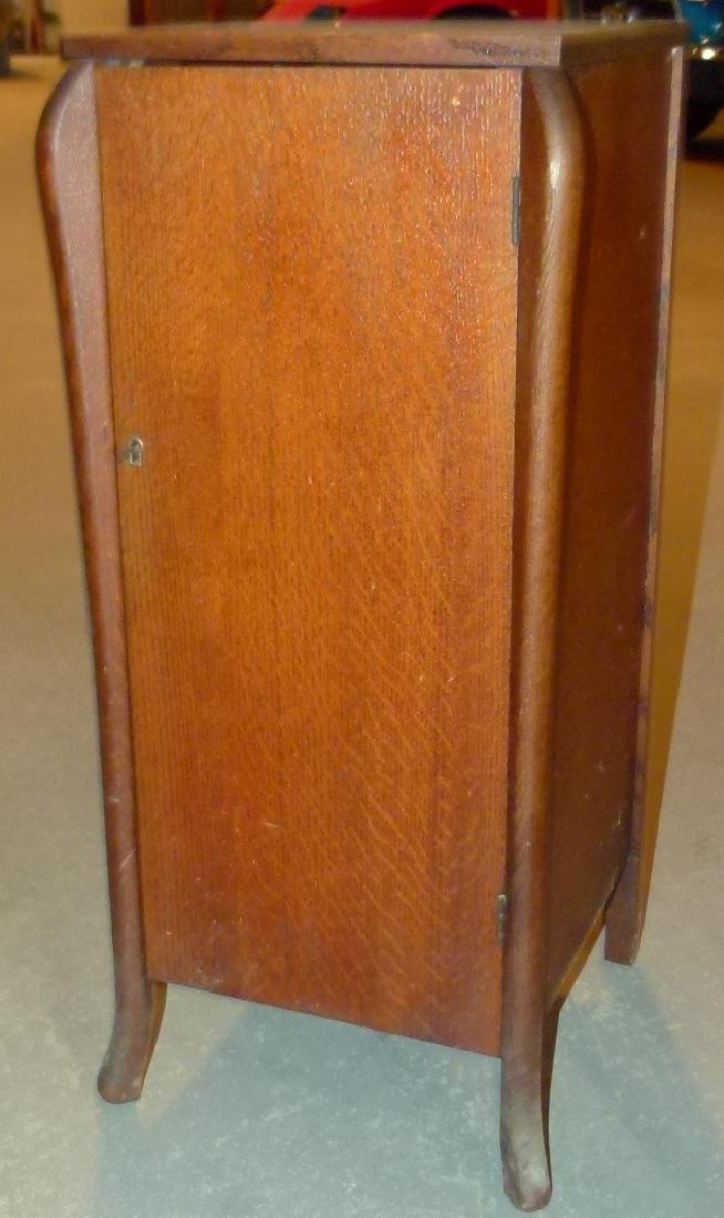 VINTAGE OAK CYLINDER RECORD CABINET (1 of 7)