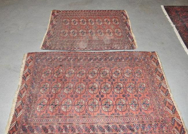 LOT (2) TEKKE TURKOMAN ORIENTAL RUGS (1 of 9)