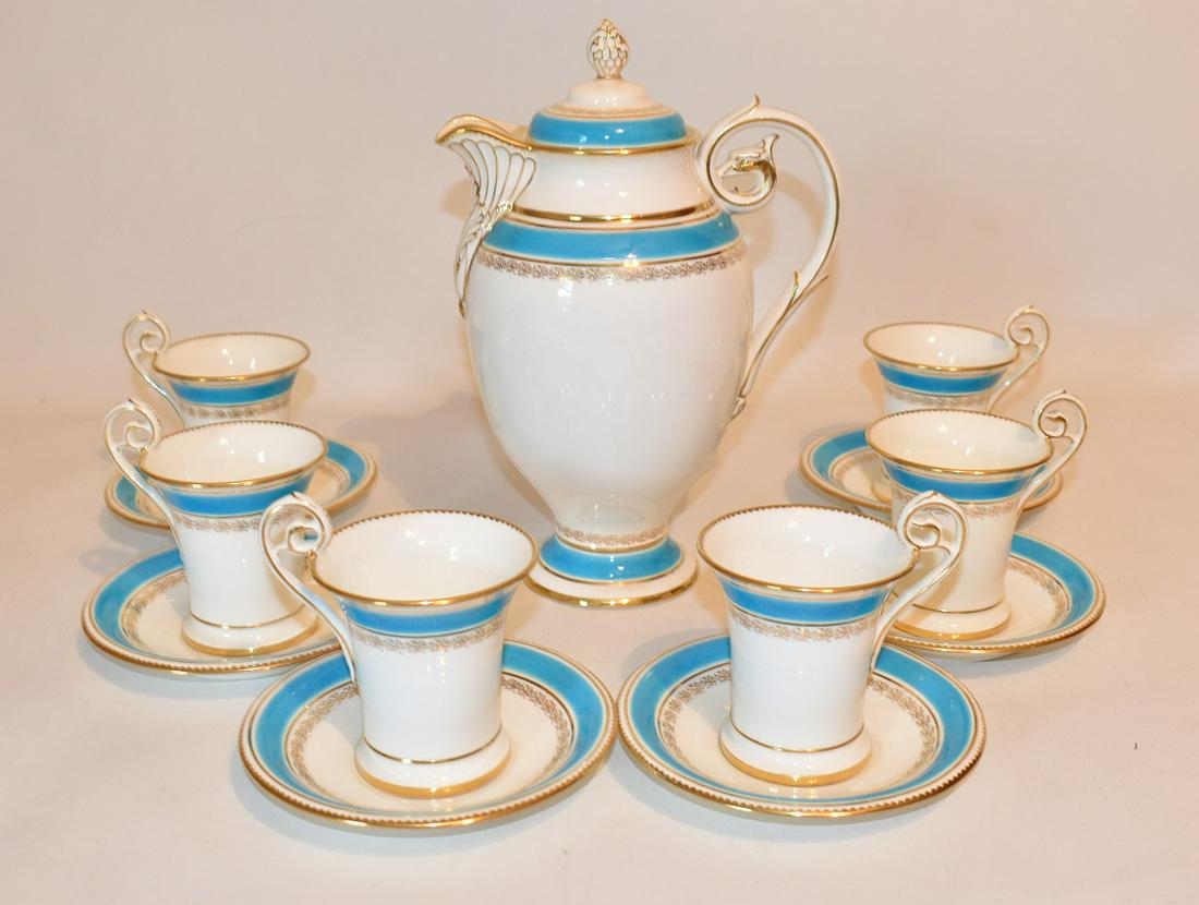 SET (7) MINTON COFFEE POT W/ 6 CUPS/SAUCERS (1 of 8)