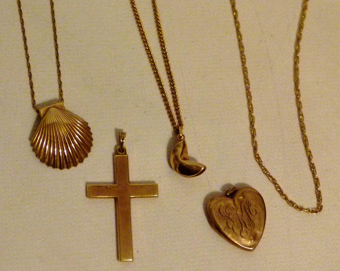 LOT (5) 14K/10K GOLD NECKLACES/PENDANTS (1 of 17)