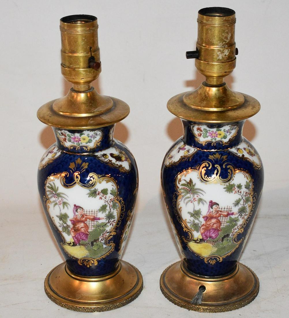 PR. CONTINENTAL PORCELAIN VASES/MTD AS LAMPS (1 of 8)