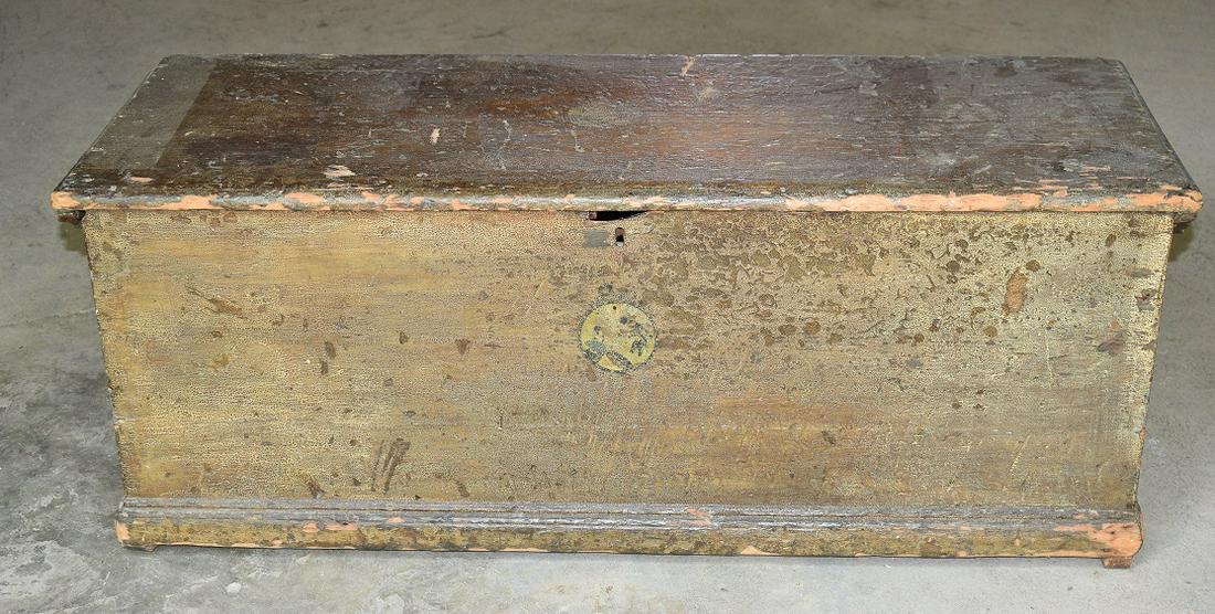 CHIPPENDALE PAINTED PINE BLANKET CHEST, 18/19TH C. (1 of 10)