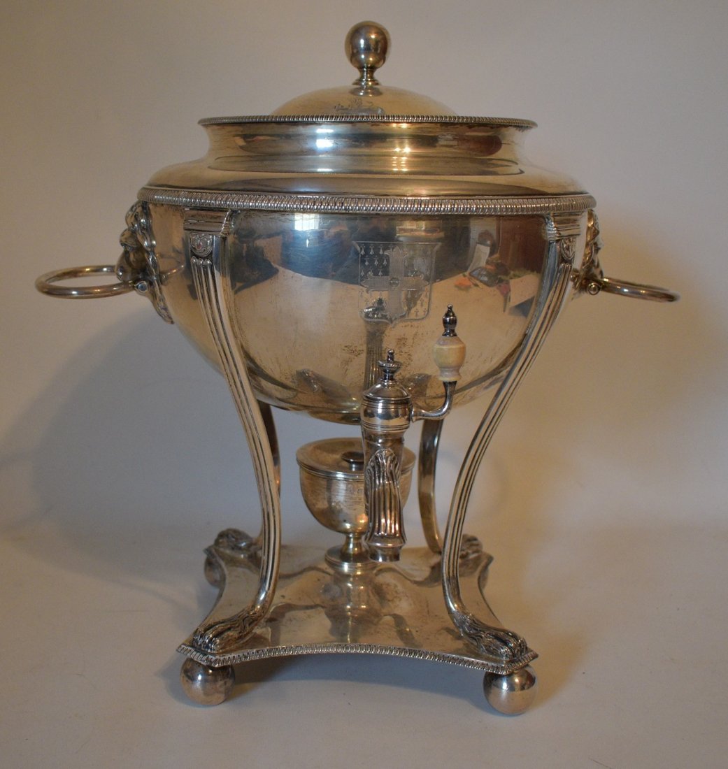 ENGLISH SILVER KETTLE ON STAND, LONDON 1804 (1 of 20)