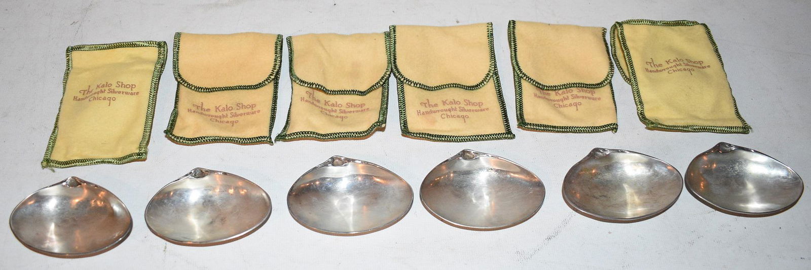 (6) AM. STERLING SILVER SHELLS BY KALO C.1950 (1 of 9)