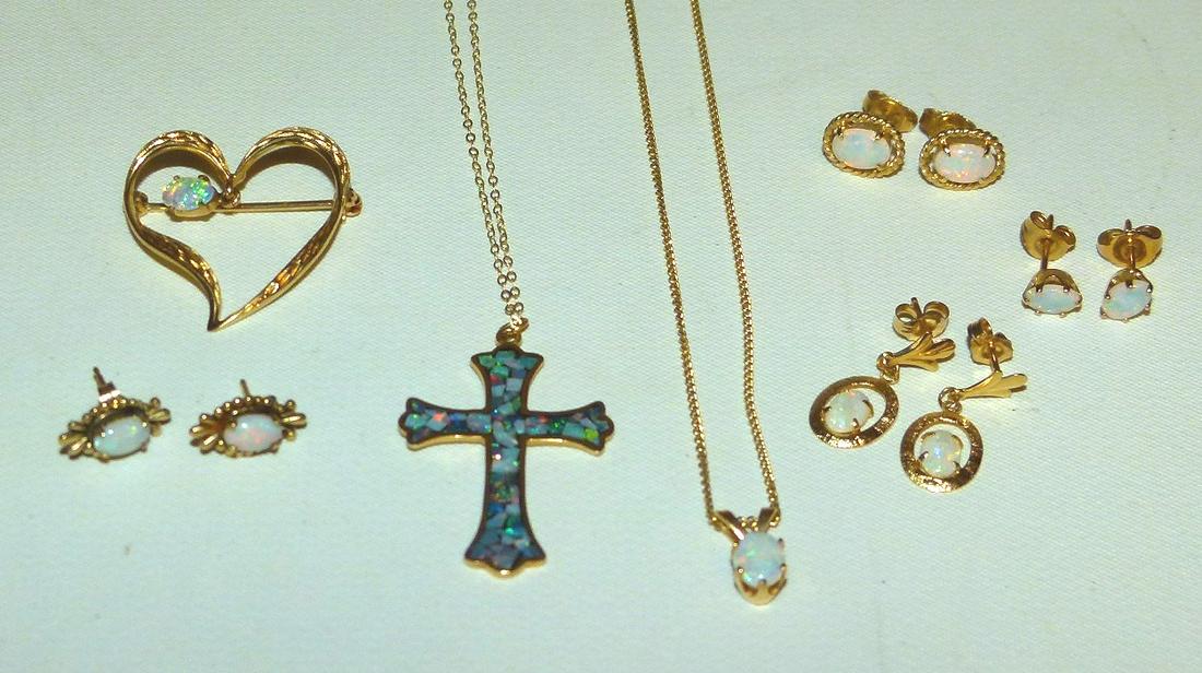 ASSORT 14KT Y. GOLD/OPAL EARRINGS/NECKLACES (1 of 15)
