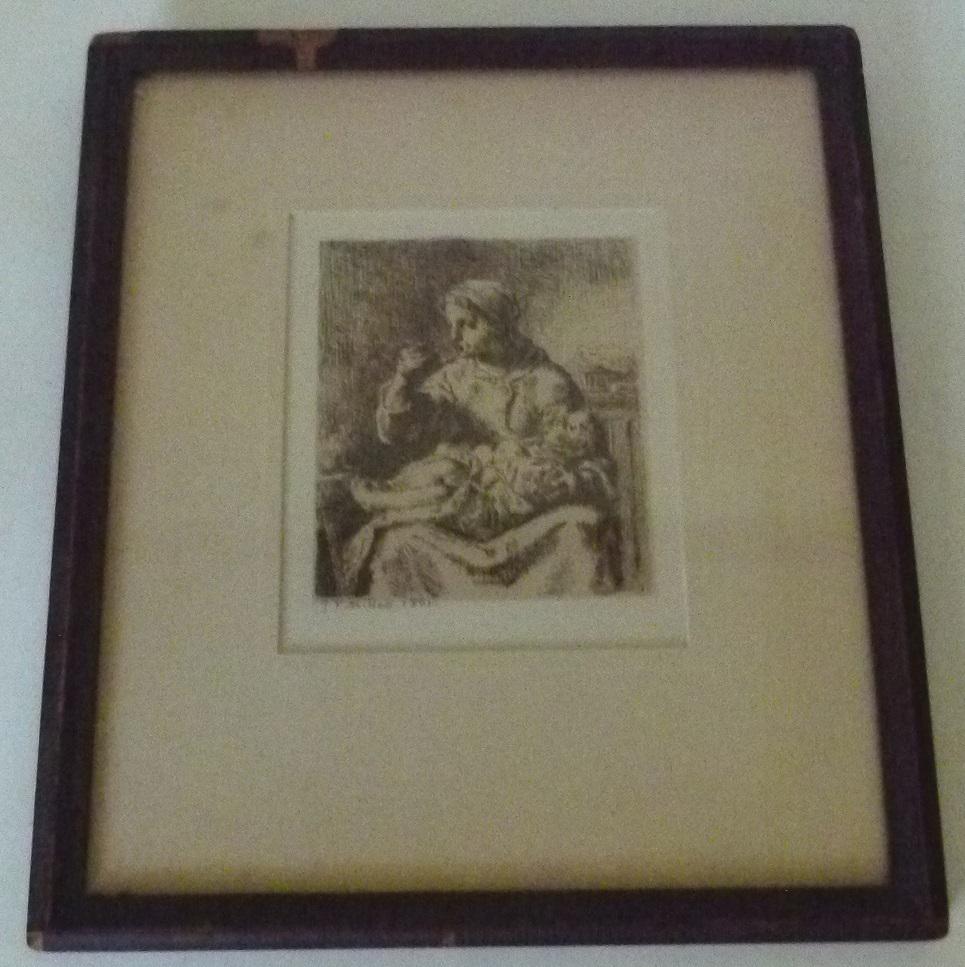 ETCHING "TOO HOT" SIGNED J.F. MILLET (1 of 13)