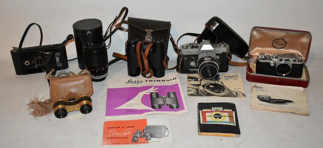 LOT (6) CAMERAS/LENSES/, INCL. LEICA, C,1950/70 (1 of 16)