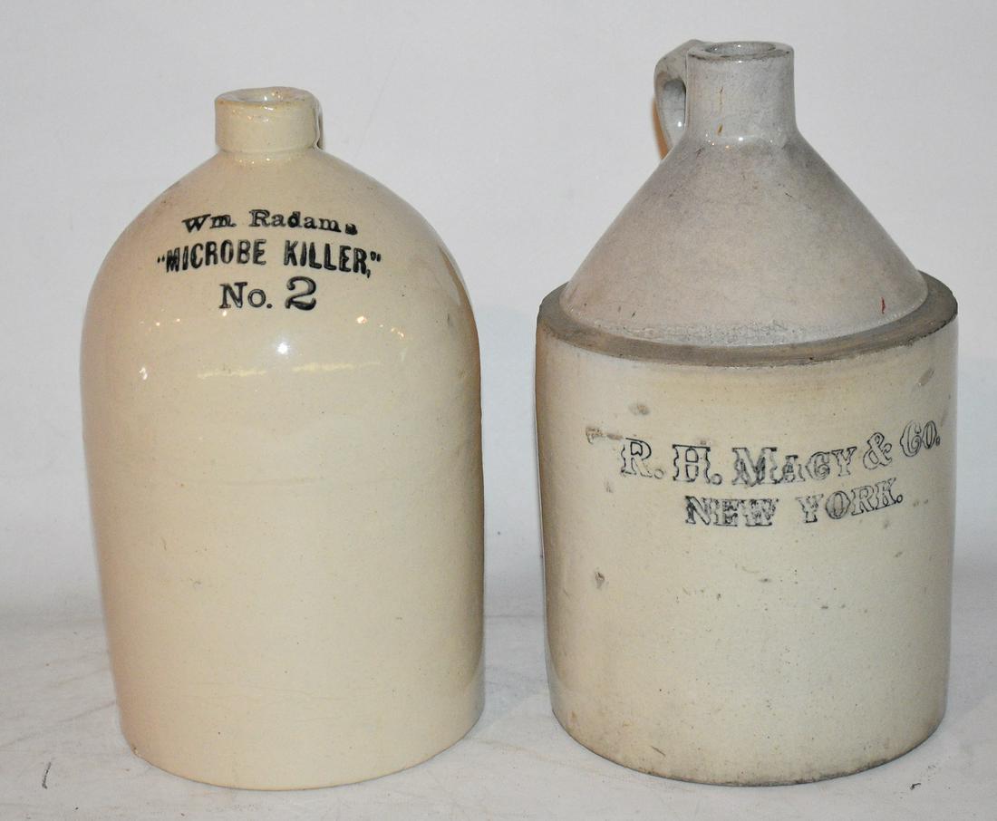 LOT (2) R H MACY/WM. RADAMS STONEWARE JUGS (1 of 16)