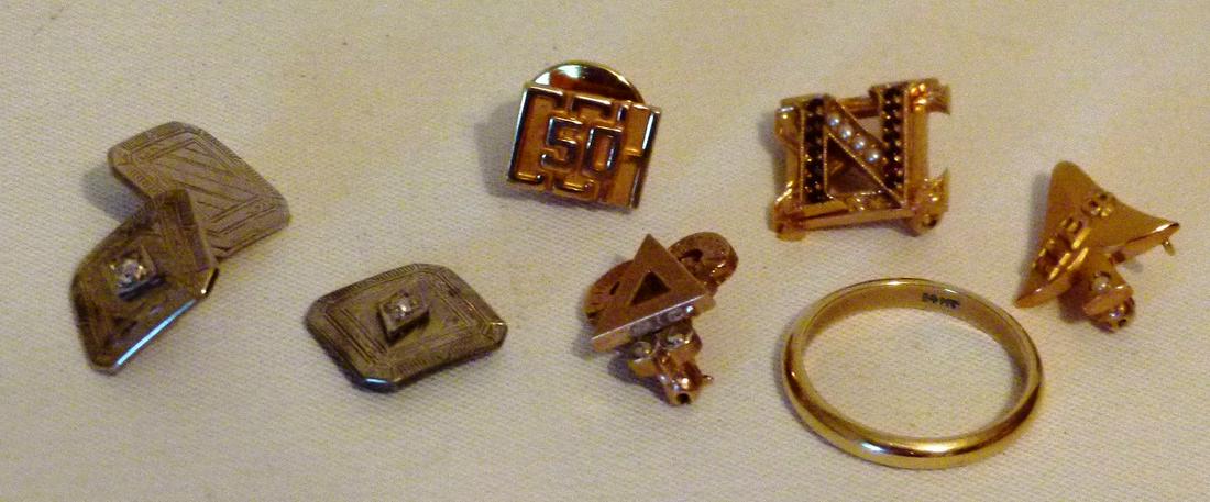 LOT PINS/CUFFLINKS/RING INCL. 10K/14K GOLD (1 of 15)