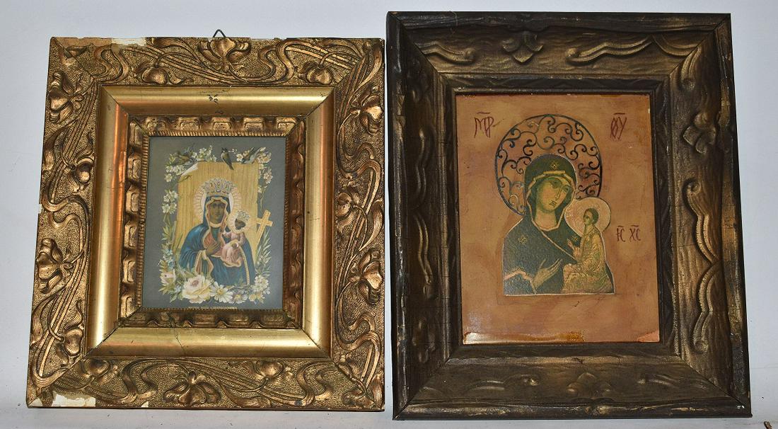 LOT (2) GREEK ICONS, 19/20TH C. (1 of 9)