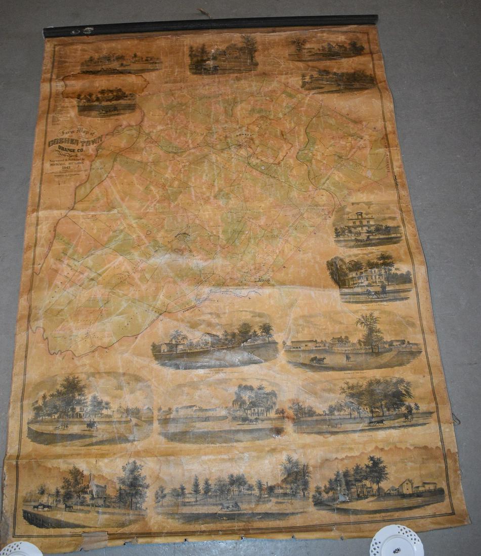 RARE GOSHEN, NY TOWN MAP- MICHAEL HUGHES 1861 (1 of 7)