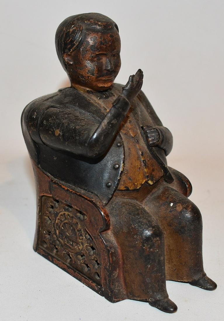 JOHN HALL CAST IRON TAMMANY BANK (BOSS TWEED) (1 of 7)