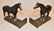PR. PAINTED CAST IRON/BRASS HORSE BOOK ENDS