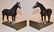 PR. PAINTED CAST IRON/BRASS HORSE BOOK ENDS - 4