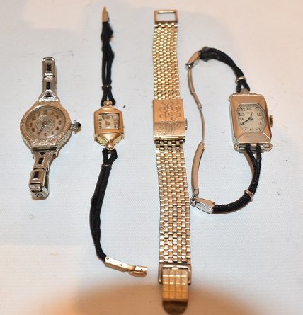 (4) LADIES WRISTWATCHES INCLUDING (2) 14 KT GOLD (1 of 8)