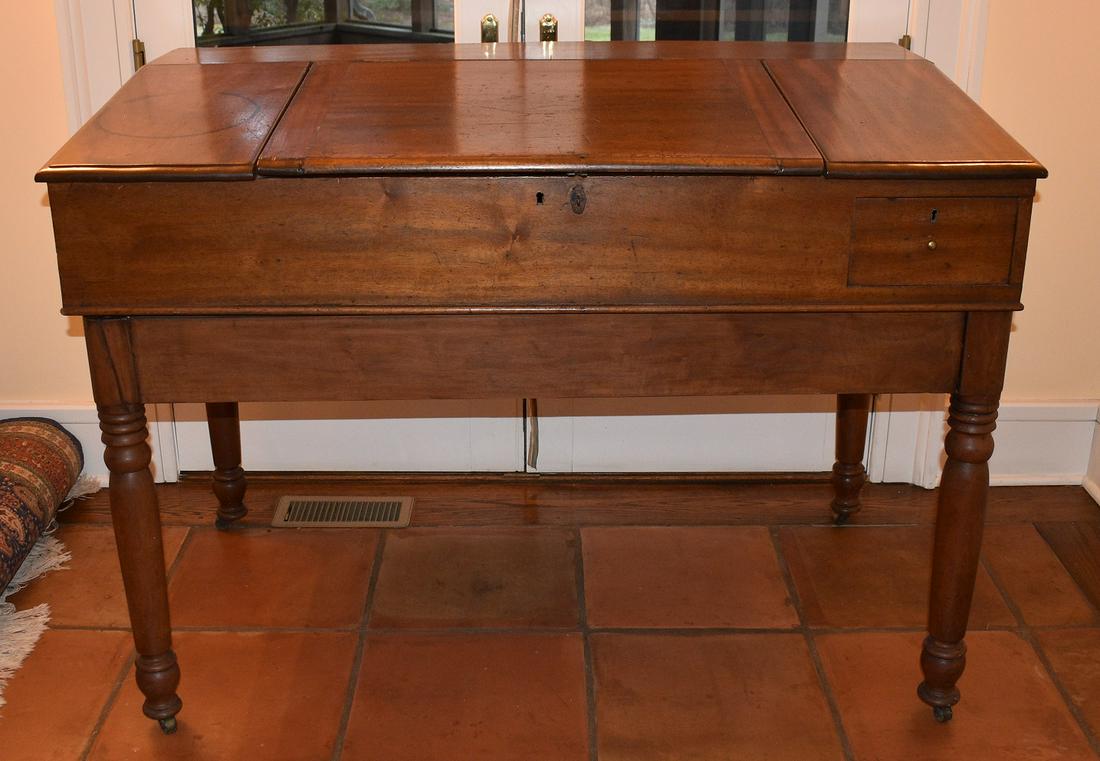 SHERATON MAHOGANY PLANTATION DESK, 19TH C. (1 of 5)