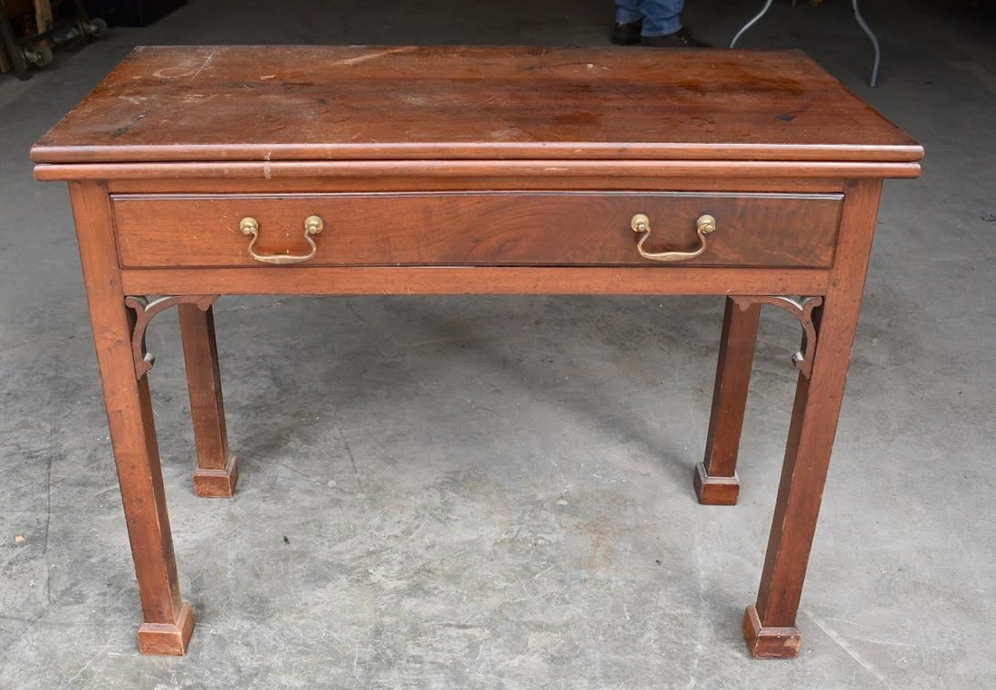 CHIPPENDALE MAHOGANY LIFT TOP GAME TABLE, 18TH C. (1 of 11)