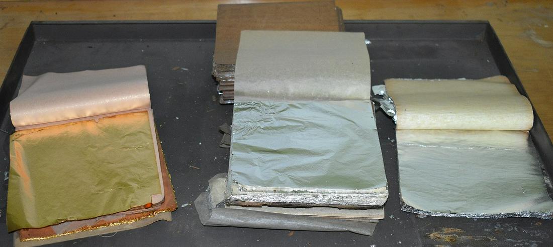 LARGE LOT ASSORT. GOLD/SILVER LEAF FOR FRAME REPAIR (1 of 4)