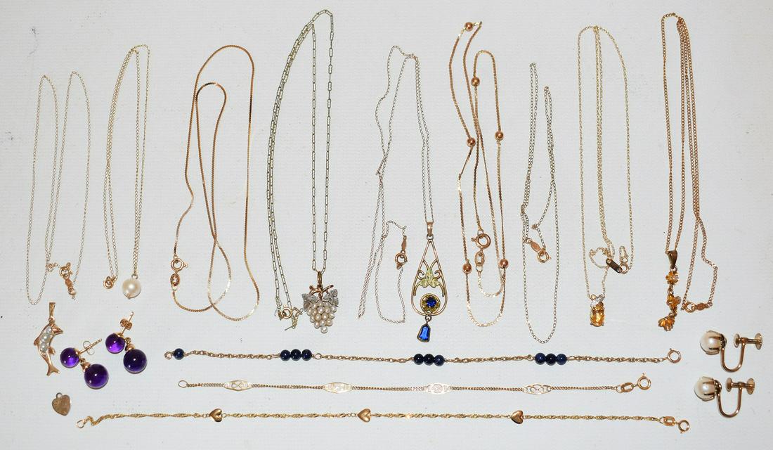 LOT 14KT. YELLOW GOLD JEWELRY FINDINGS, 20TH C. (1 of 14)