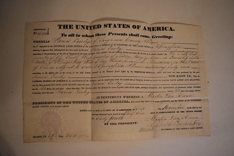 MARTIN VAN BUREN VELLUM DOCUMENT, SIGNED, C. 1839 (1 of 10)