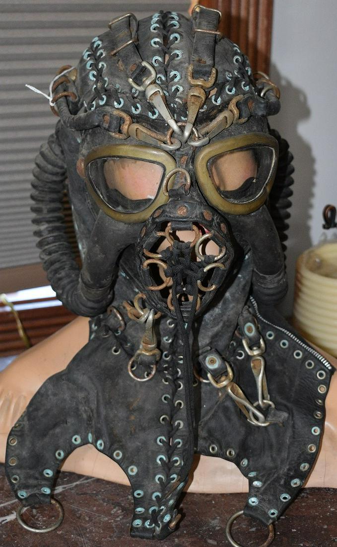 (2) OUTSIDER LEATHER MASK W/ GELATIN PHOTOGRAPH c.1978 (1 of 9)