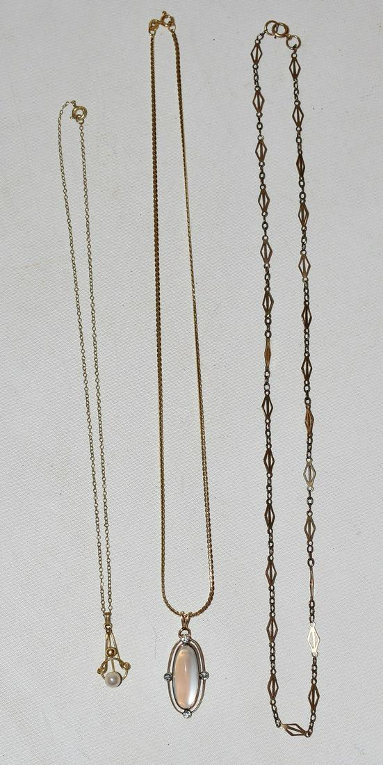 ART DECO/NOUVEAU NECKLACES INCL. 14KT. YELLOW GOLD (1 of 10)