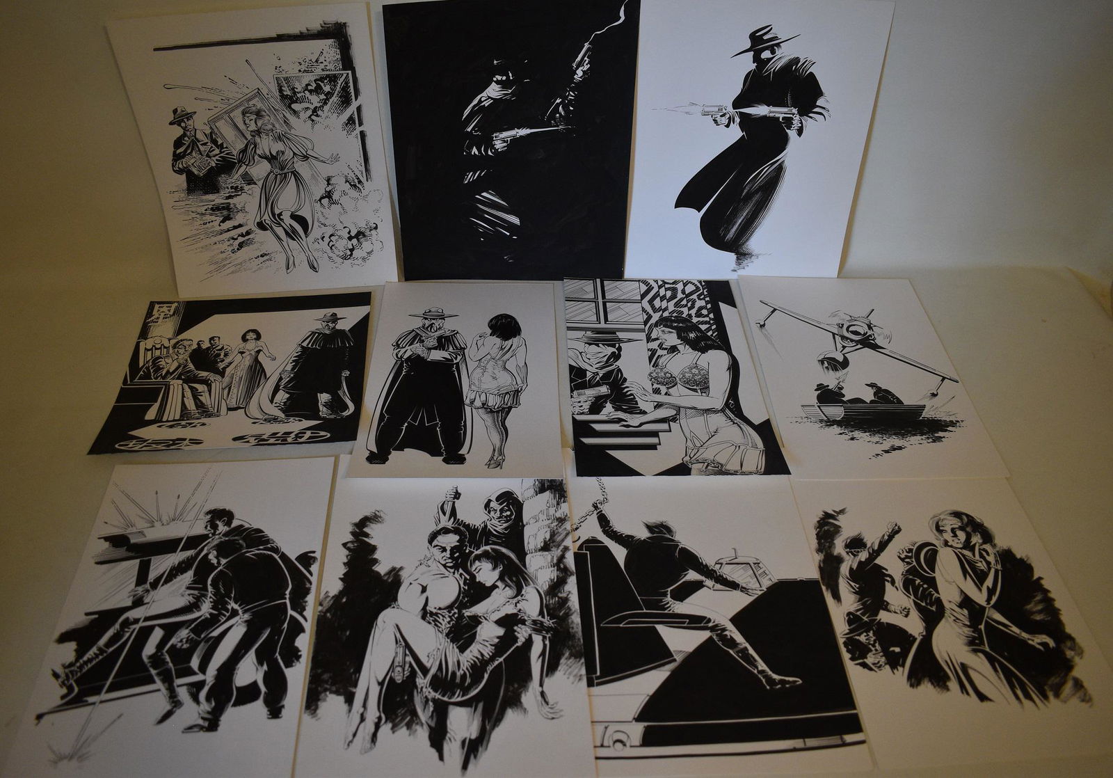 LOT (11) ORIGINAL P/I COMIC ILLUS. "THE SHADOW" (1 of 14)