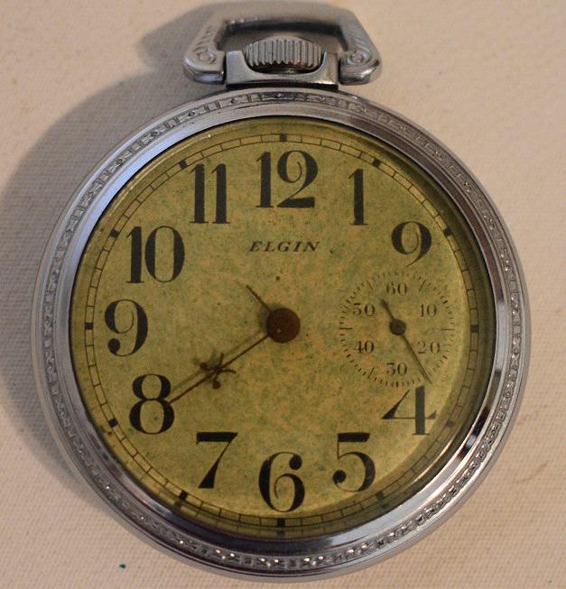 RARE ELGIN S/S POCKET WATCH W/ BW RAYMOND DIAL (1 of 6)