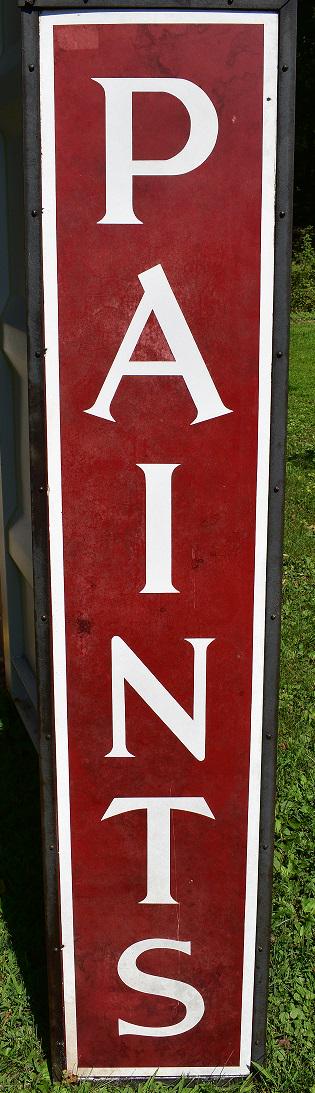VINTAGE ENAMELED/PORCELAIN "PAINTS" TWO SIDED SIGN (1 of 8)