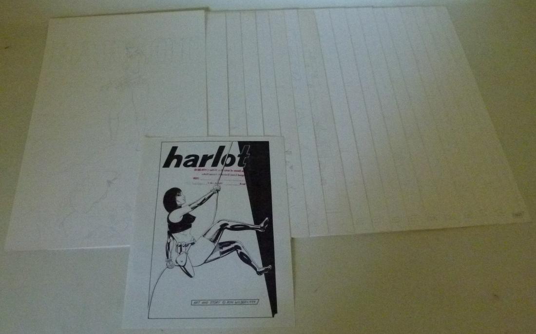 LOT (18) ORIGINAL P/I COMIC ILLUS. "HARLOT" (1 of 9)