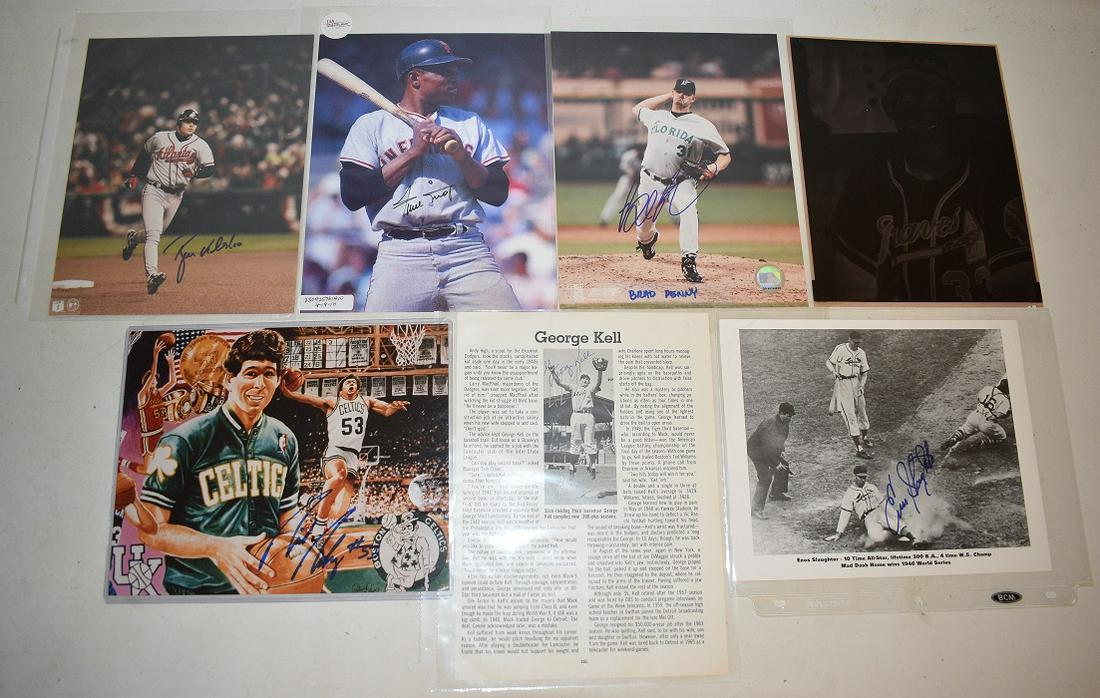 LOT (7) INCL. WILLIE MAYS, BRAD PENNY, ENOS SLAUGHTER: LOT (7) INCL. WILLIE MAYS, BRAD PENNY, ENOS SLAUGHTER, RYAN KLESKO, RICK ROBY, SIGNED, (5) W/ COA, 8" X 10"