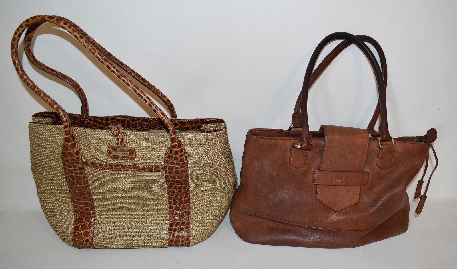 (2) ERIC JAVITS/BROOKS BROTHERS LEATHER HANDBAGS (1 of 14)