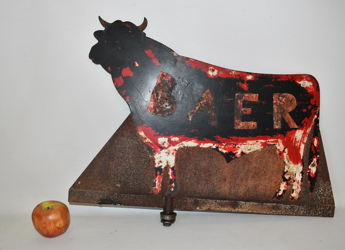 BAER SHEET IRON/ENAMELED WEATHERVANE, 19TH C. (1 of 9)