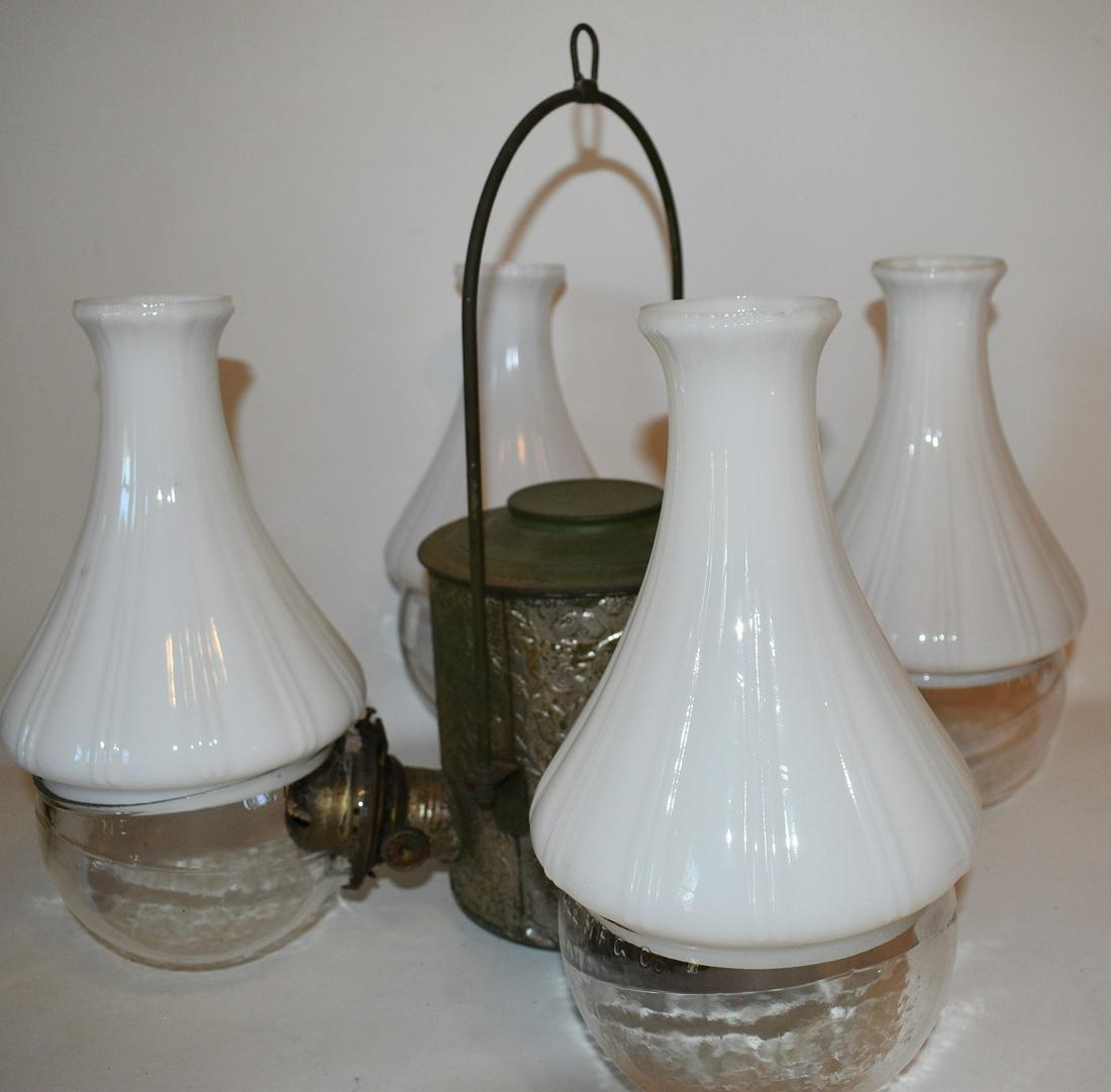 VICTORIAN 4 LIGHT ANGLE LAMP, 19TH C., (1 of 6)