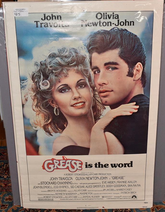 VINTAGE "GREASE" MOVIE POSTER, 1978 (1 of 6)