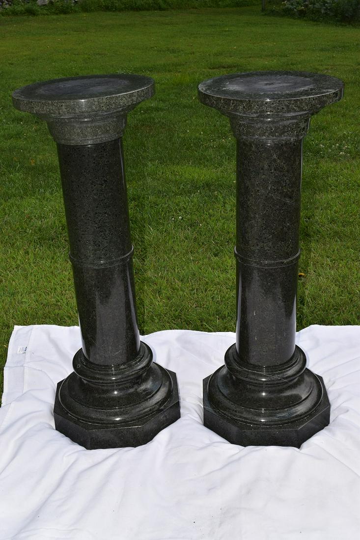 PAIR GRANITE REVOLVING PEDESTALS, C. 1920, H. 37 I/2 " (1 of 10)