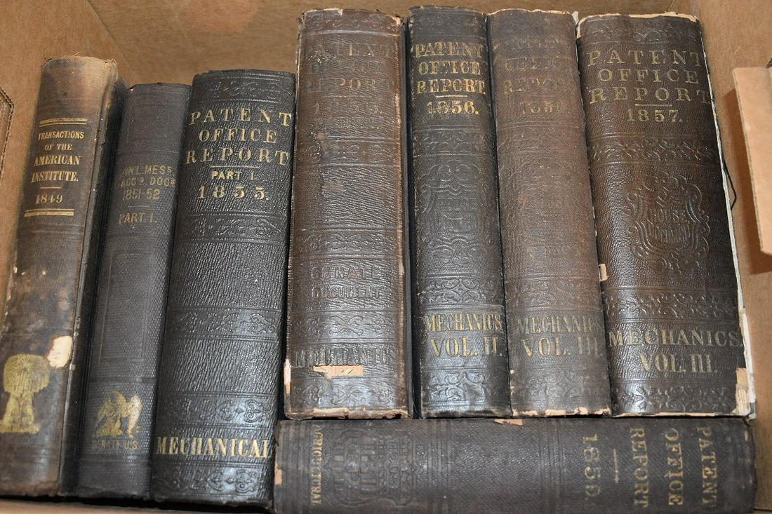 LOT (10) VOLS. INCL. PATENT OFFICE REPORTS: LOT (10) VOLS. INCL. PATENT OFFICE REPORTS, THE CONSTITUTION, 1849/60
