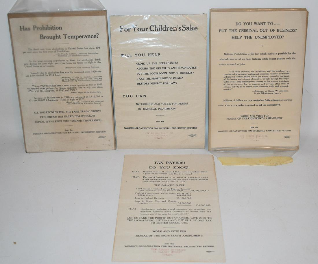 LOT (4) WOMAN'S TEMPERANCE/PROHIBITION LEAFLETS (1 of 17)